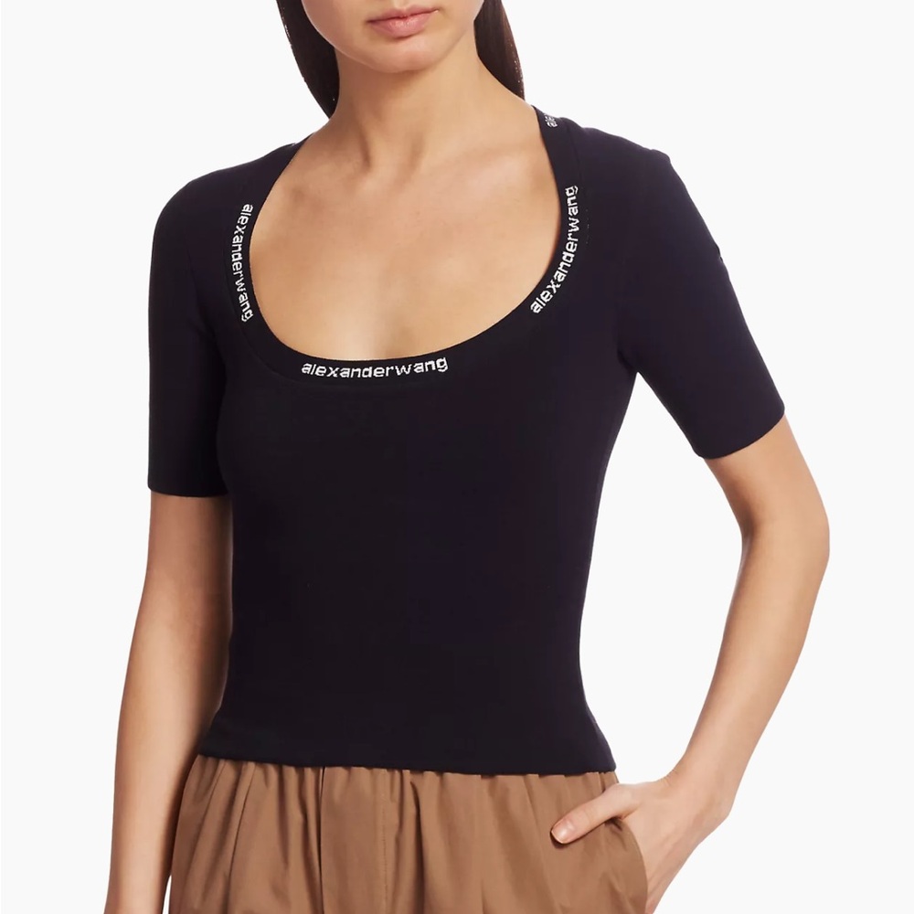 Alexander Wang Jacquard Trim Bodycon Top (S)